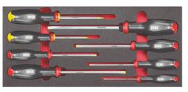 Alat u sunđerastom modulu - odvijači: ravni, krstasti, udarni ravni  9/1 519M/324H USAG